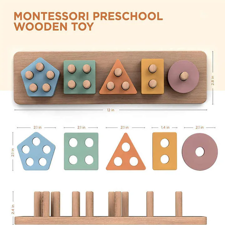 لعبة تعليمية مبكرة للأعمار من 0-3 وحدات بناء . Early learning toy for ages 0-3 Montessori-inspired