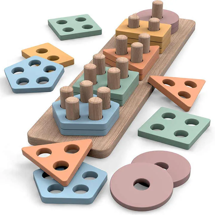 لعبة تعليمية مبكرة للأعمار من 0-3 وحدات بناء . Early learning toy for ages 0-3 Montessori-inspired