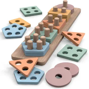 لعبة تعليمية مبكرة للأعمار من 0-3 وحدات بناء . Early learning toy for ages 0-3 Montessori-inspired