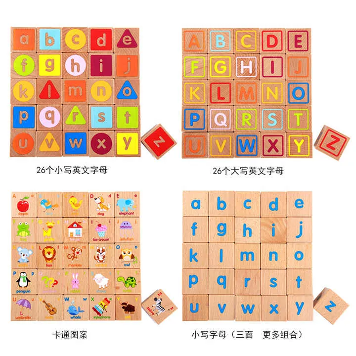 الجملة 26 قطعة الزان الخشب الأبجدية كتل كتل بناء كتل 40 مللي متر 26pcs Beech Wood Alphabet Blocks Building Blocks 40mm