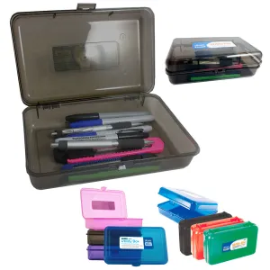 2 Pc Plastic Pencil Box Pen Art Craft Storage Kid School Office Case Stationery