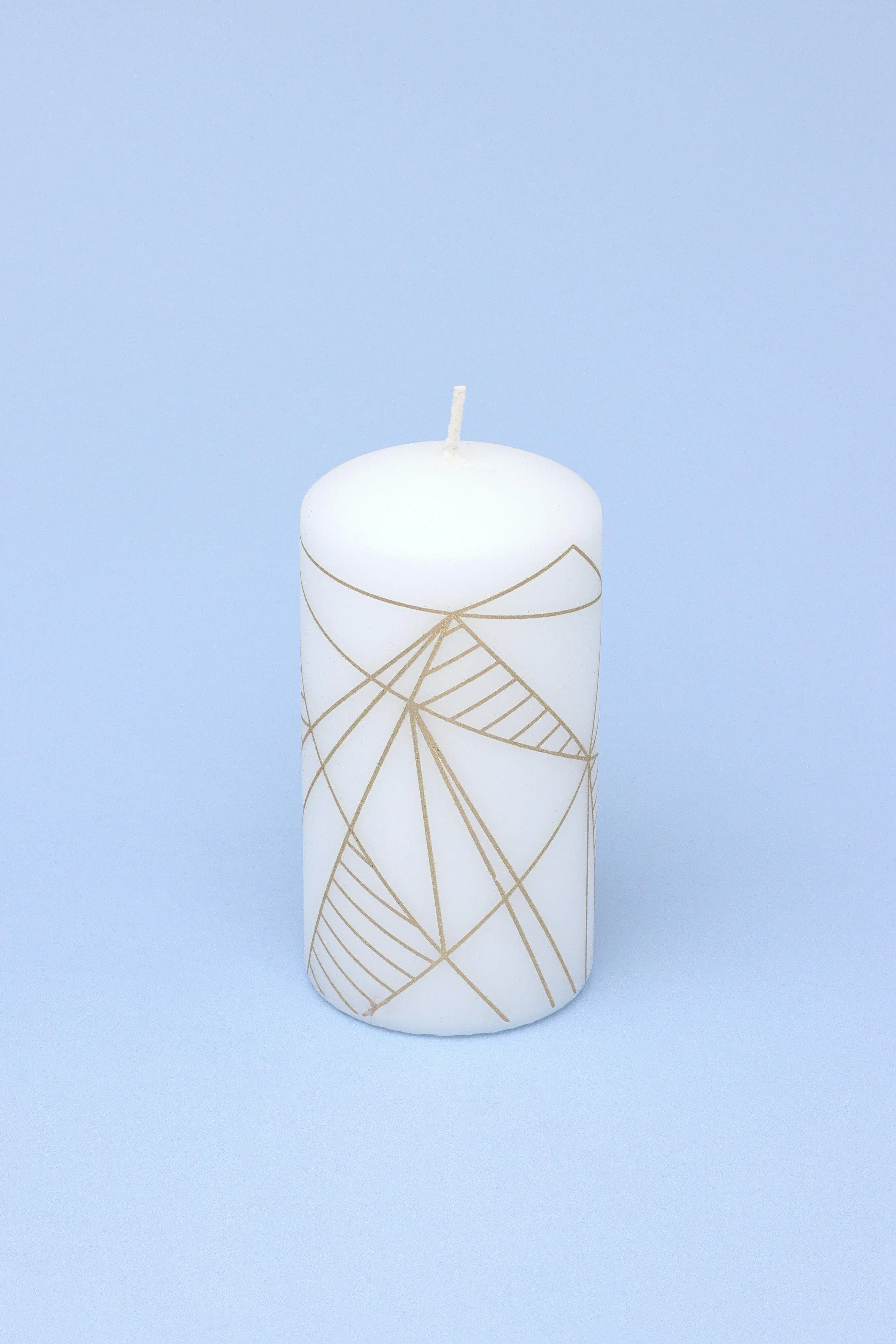 Aria Geometric Glitter Elegant Pillar Candle