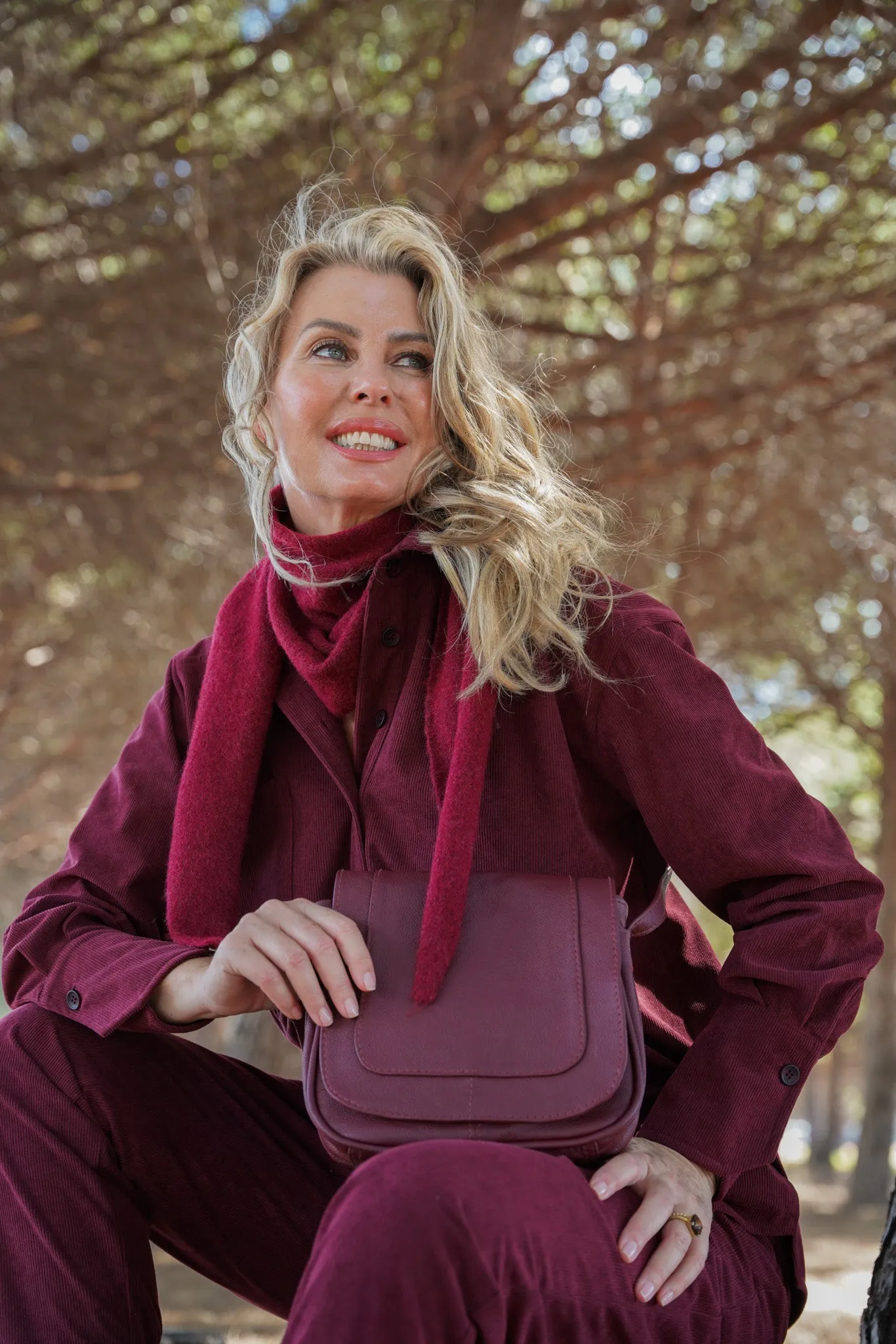 Burgundy Saddle Sling Bag