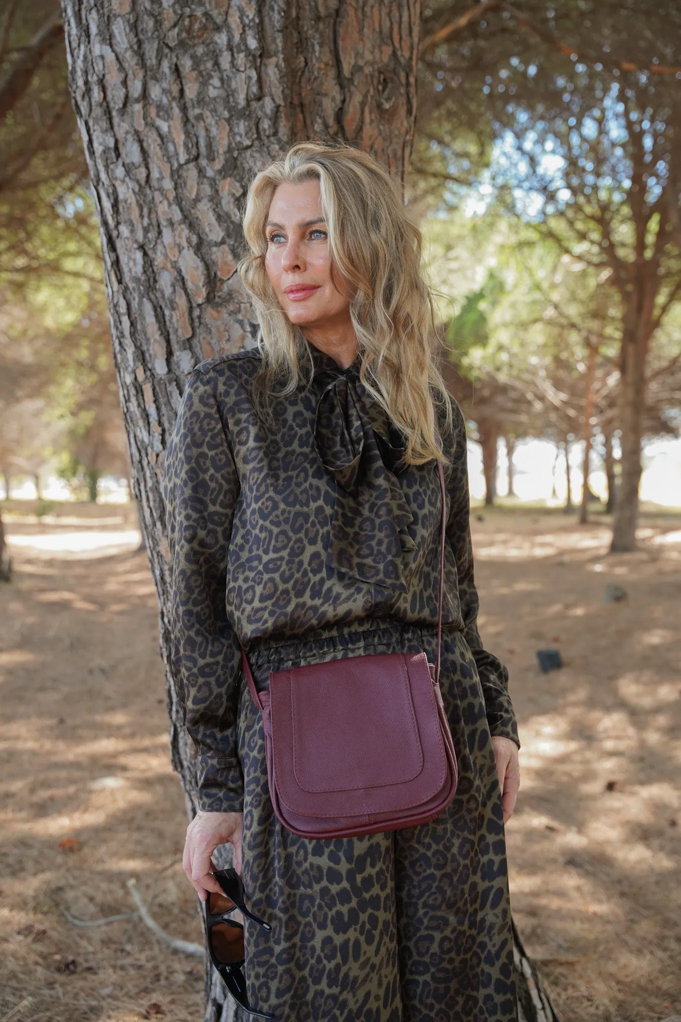 Burgundy Saddle Sling Bag