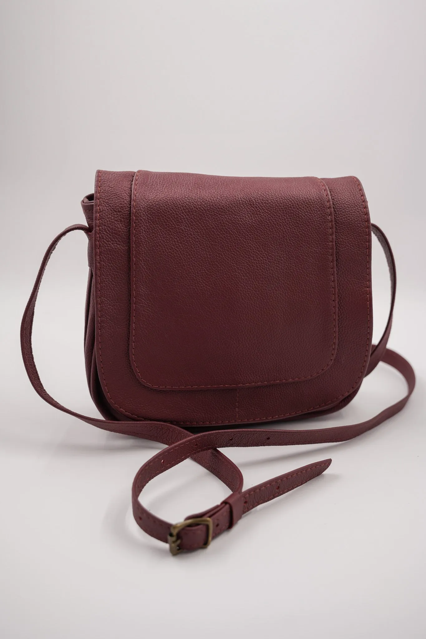 Burgundy Saddle Sling Bag