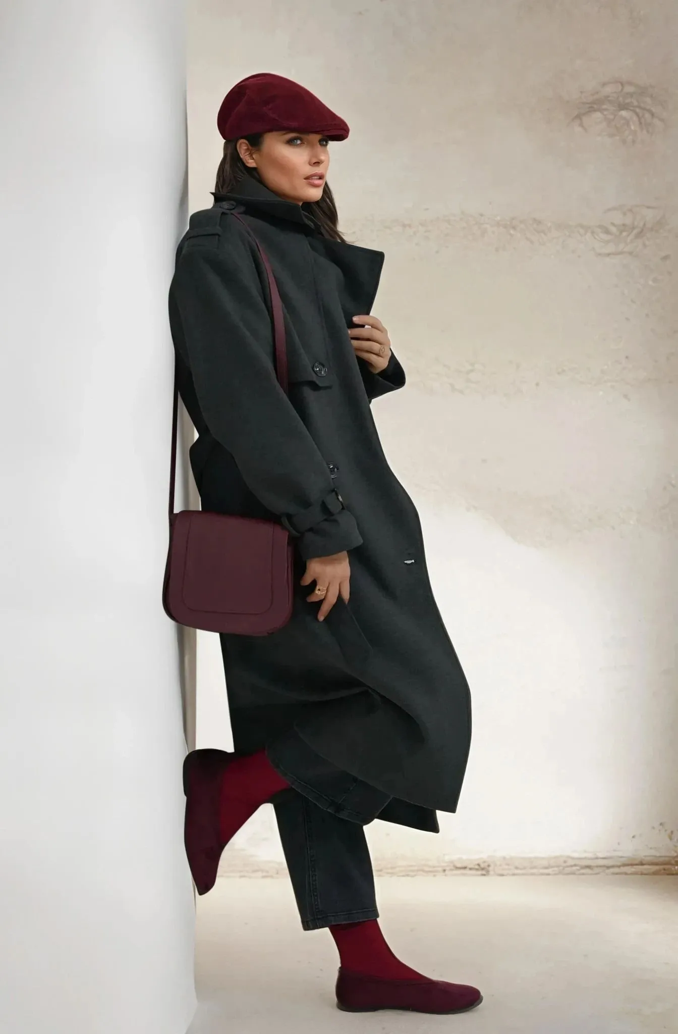Burgundy Saddle Sling Bag