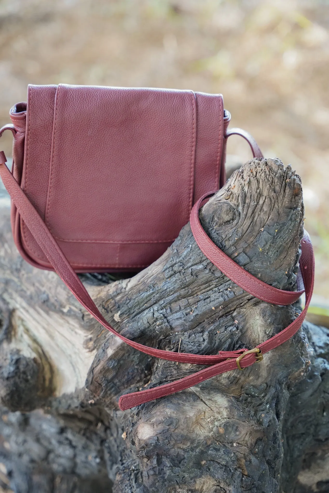 Burgundy Saddle Sling Bag