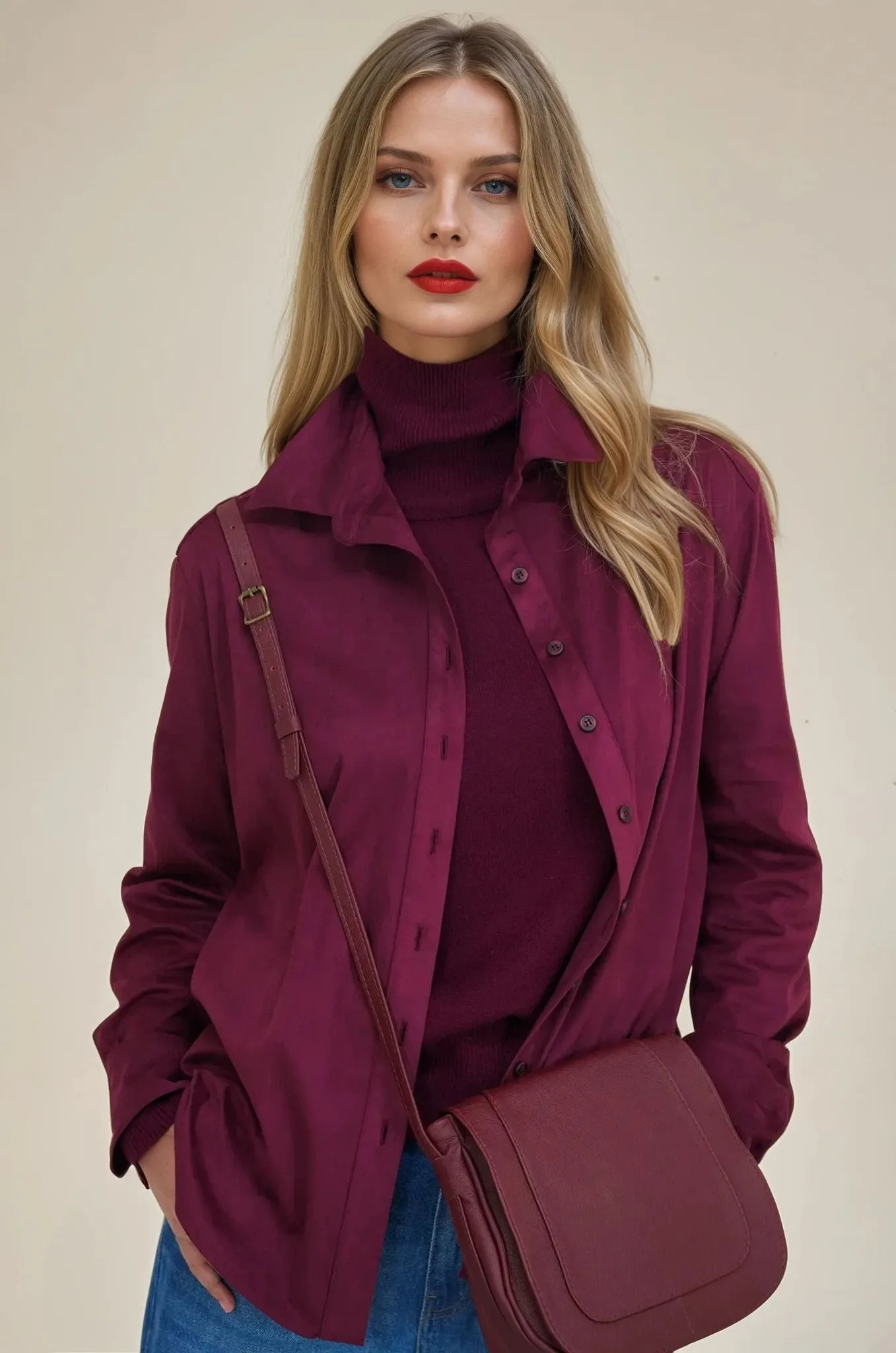 Burgundy Saddle Sling Bag