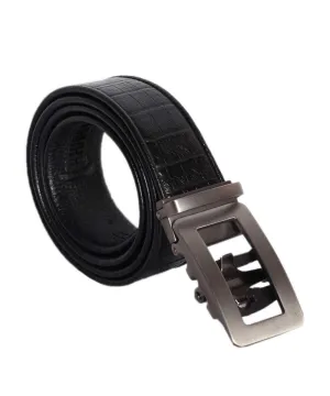 COWATHER  100% Men's Black Leather Belt