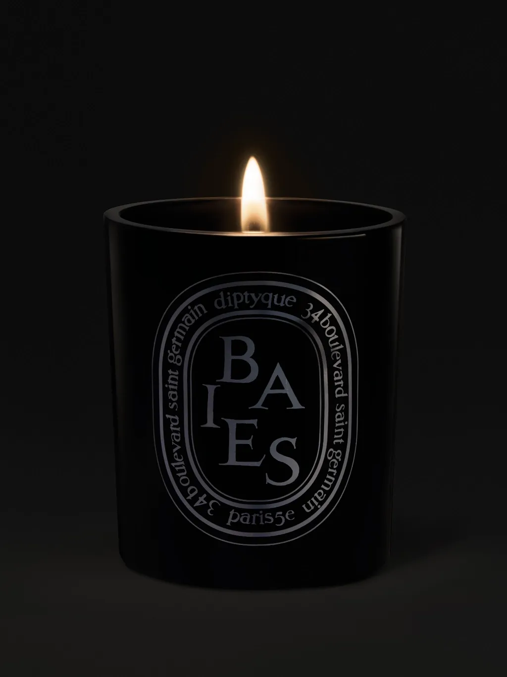 Large Black Scented Candle in Baies
