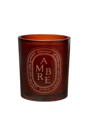 Large Brown Scented Candle in Amber