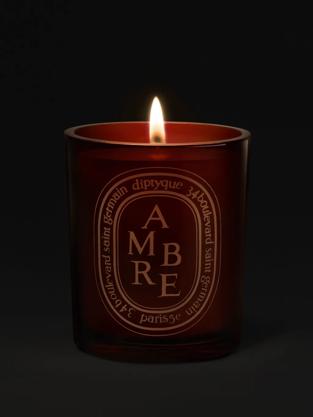 Large Brown Scented Candle in Amber