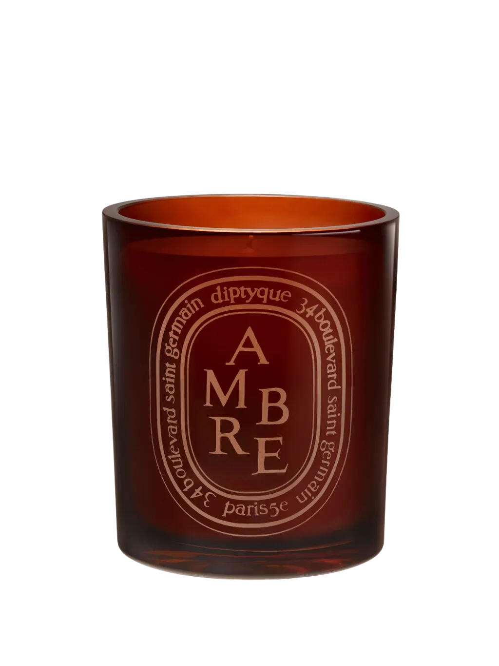 Large Brown Scented Candle in Amber