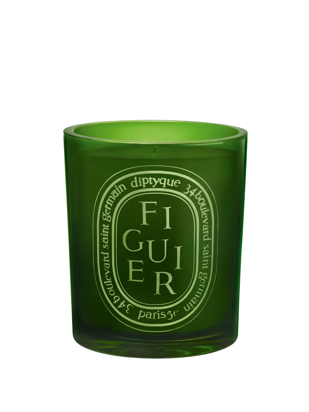 Large Green Scented Candle in Figuier