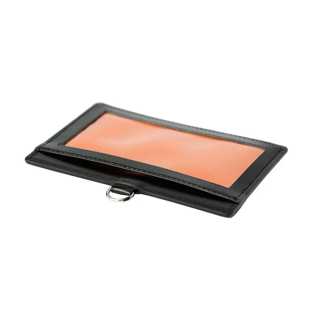 PS LEATHER WALLET ID CASE (GLASS LEATHER Ver.) BLACK x ORANGE