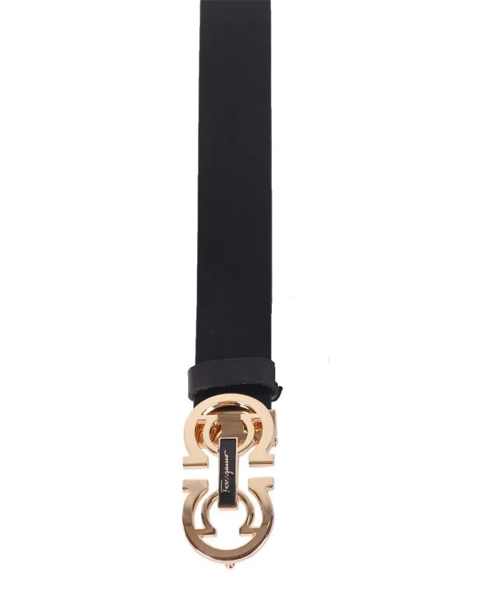 Salvatore Ferragamo Leather belt - Black Gold Head