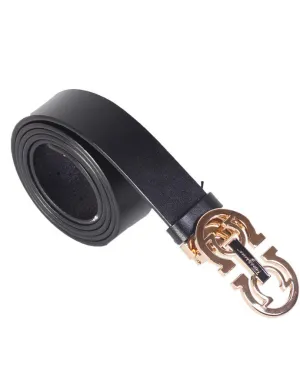 Salvatore Ferragamo Leather belt - Black Gold Head