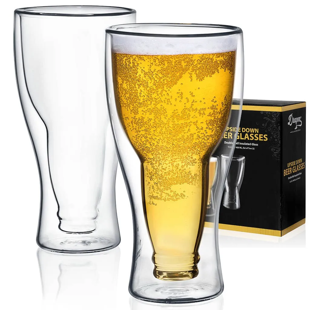 Upside Down Beer Glasses: Set of 2