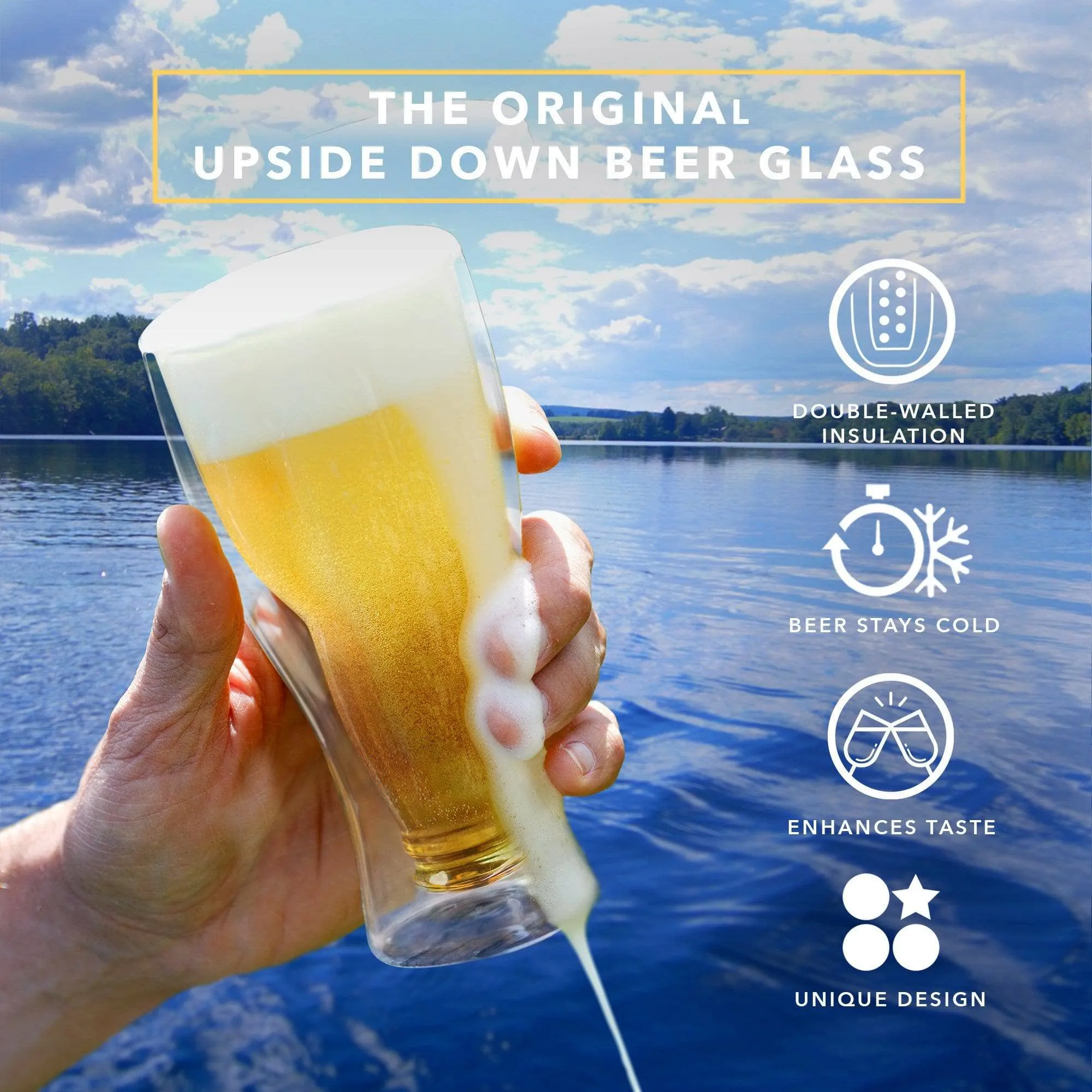 Upside Down Beer Glasses: Set of 2