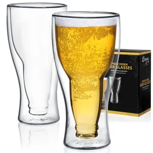Upside Down Beer Glasses: Set of 2